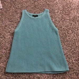 525 America Light Blue Aqua Ribbed Cable Knit Sweater Vest size Small 1754